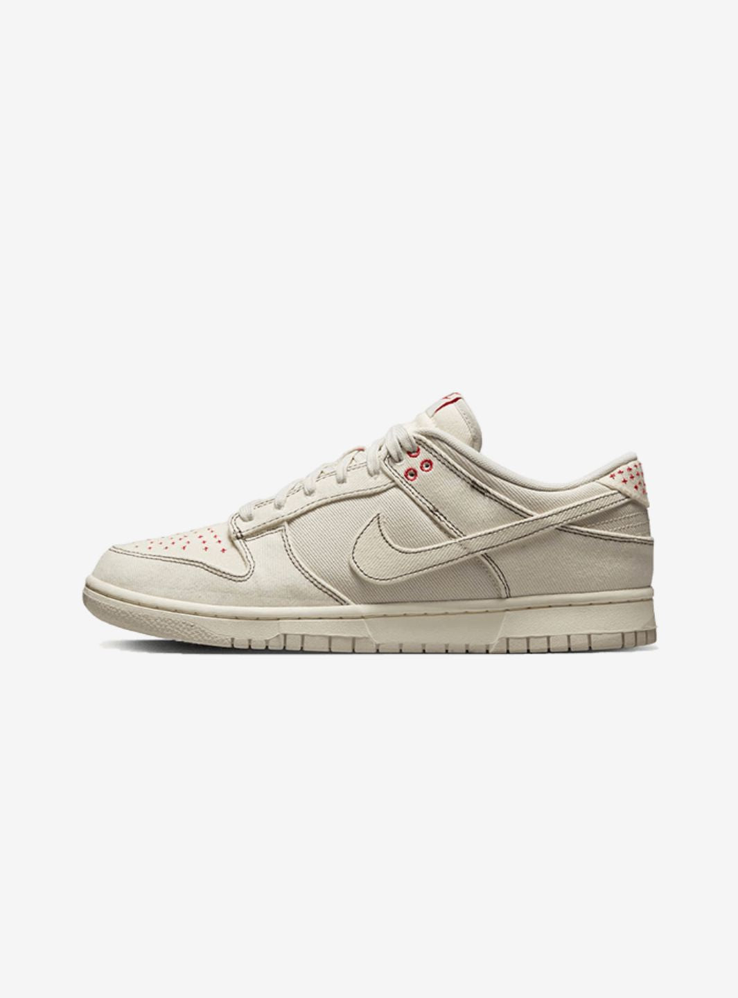 Nike Dunk Low Light Orewood Brown Sashiko sneakers basse uomo e donna in pelle marrone, vista laterale