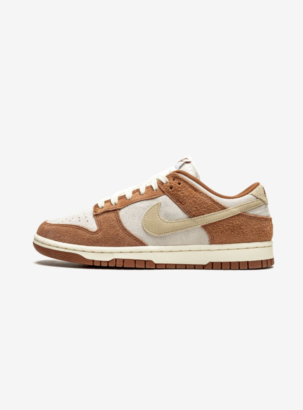 Nike Dunk Low Medium Curry sneakers basse uomo e donna in pelle arancione, vista laterale