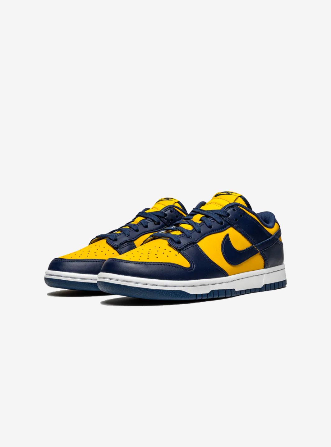 Nike Dunk Low Michigan (2021) sneakers basse uomo e donna in pelle bianco blu, vista frontale
