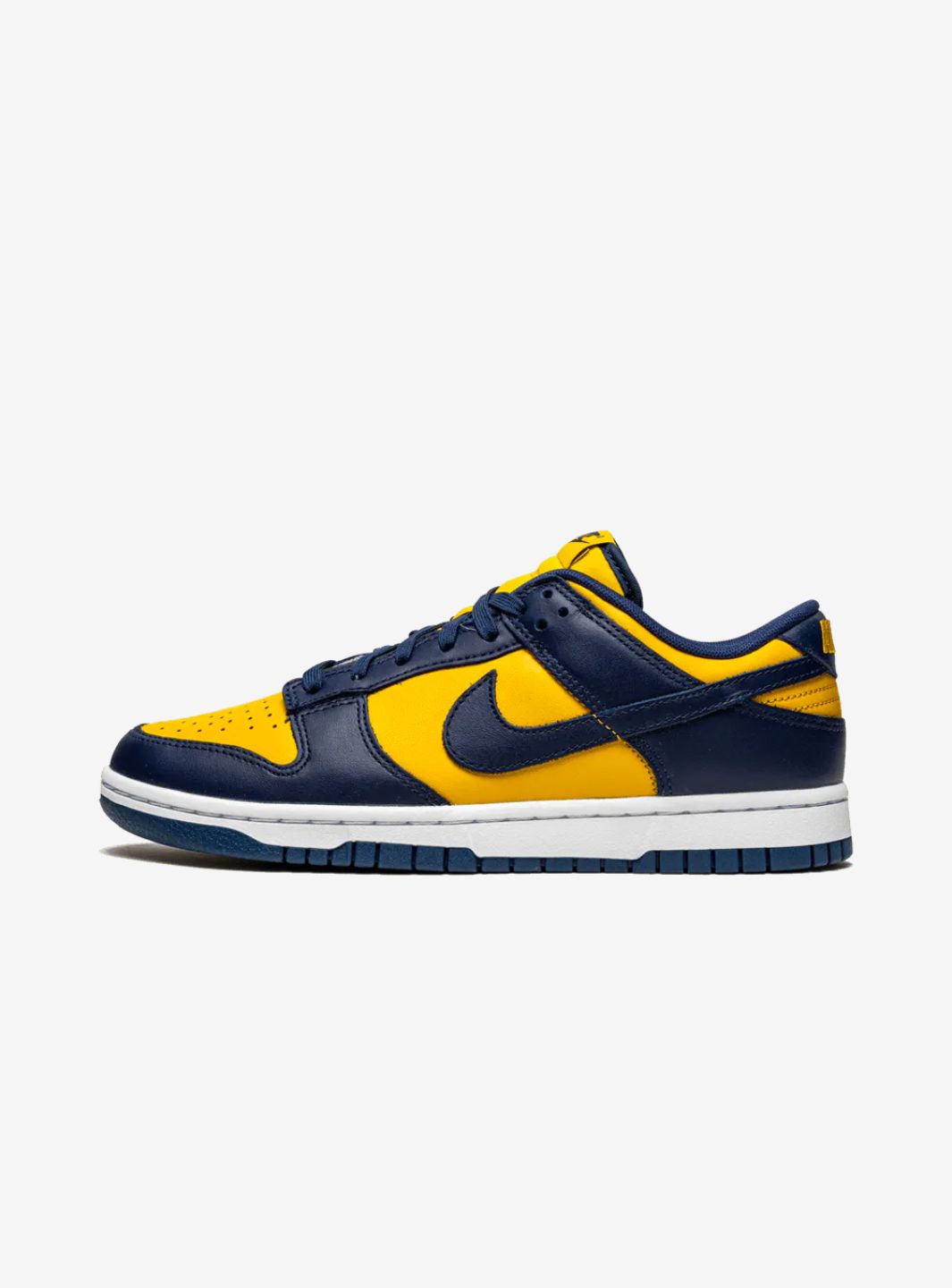 Nike Dunk Low Michigan (2021) sneakers basse uomo e donna in pelle bianco blu, vista laterale