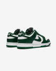 Nike Dunk Low Michigan State sneakers basse uomo e donna in pelle bianco verde, dettaglio suola