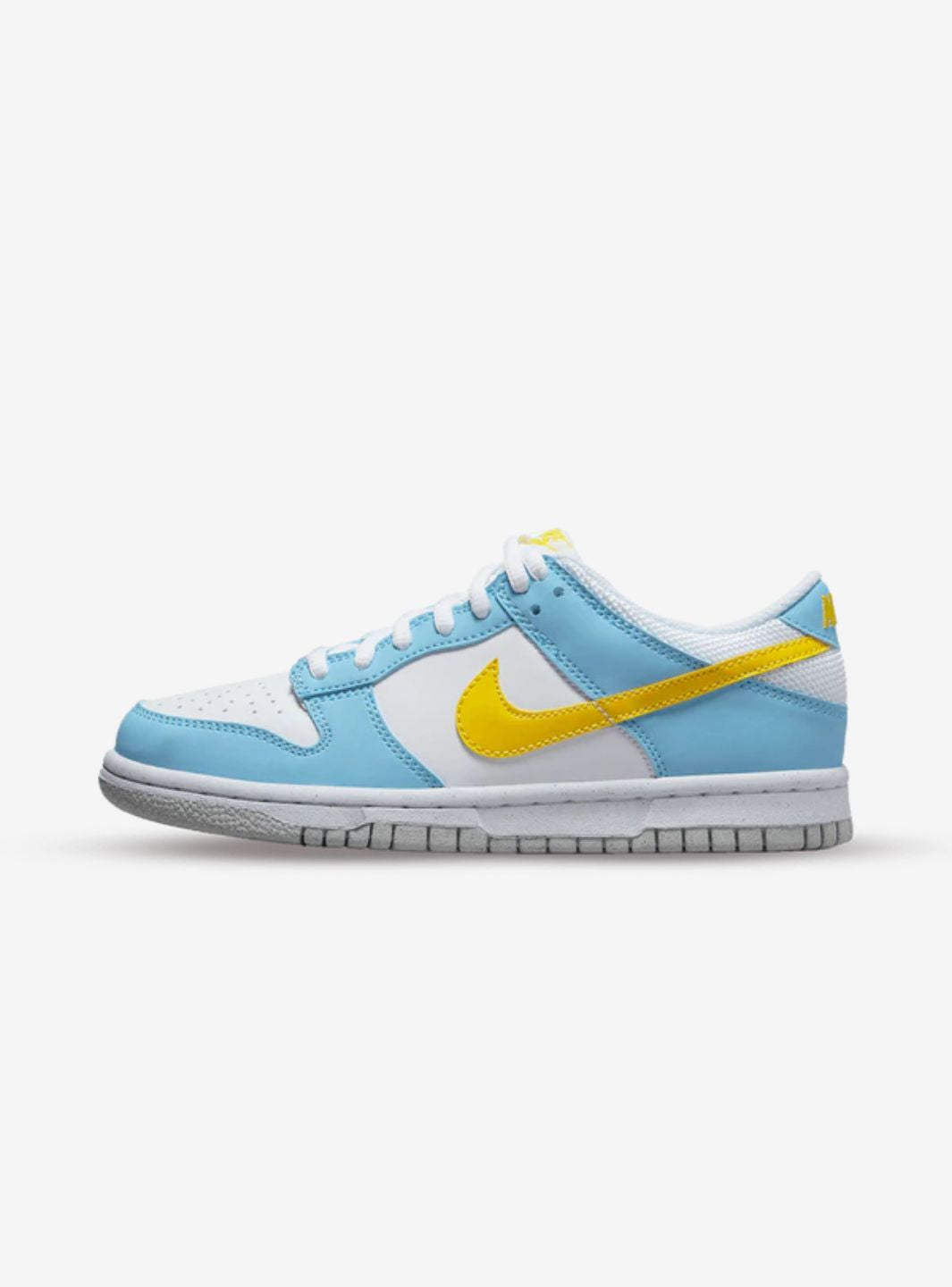 Nike Dunk Low Next Nature Homer Simpson sneakers basse bambino in pelle bianco blu, vista laterale