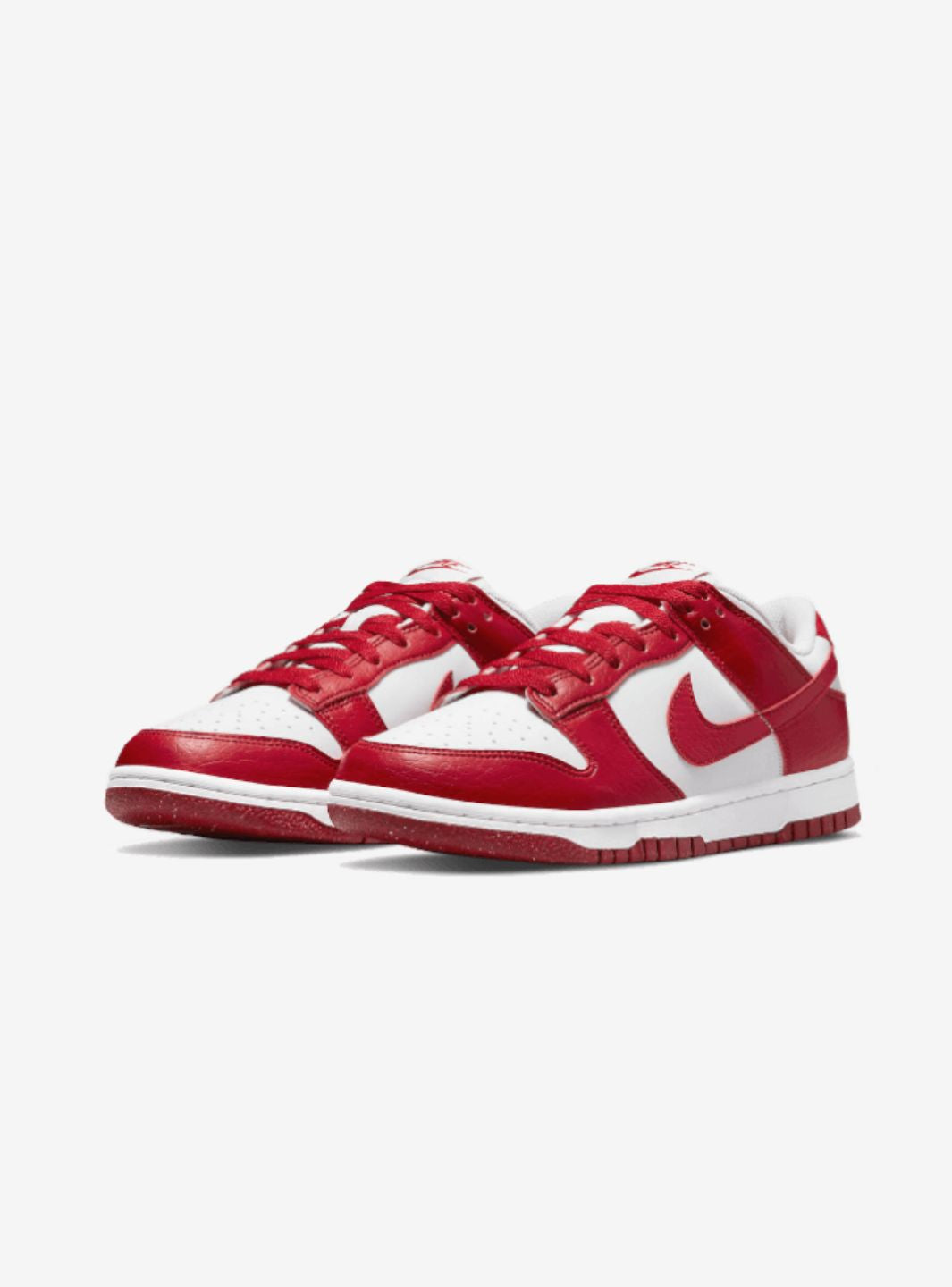 Nike Dunk Low Next Nature White Gym Red sneakers basse donna in pelle bianco rosso, vista frontale