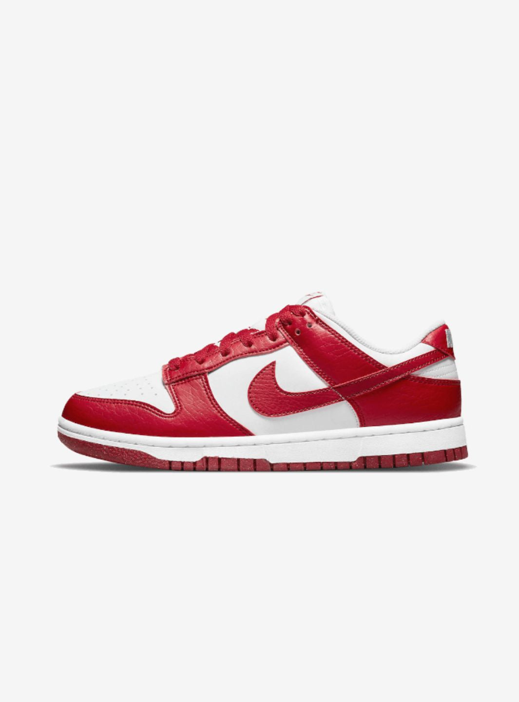 Nike Dunk Low Next Nature White Gym Red sneakers basse donna in pelle bianco rosso, vista laterale