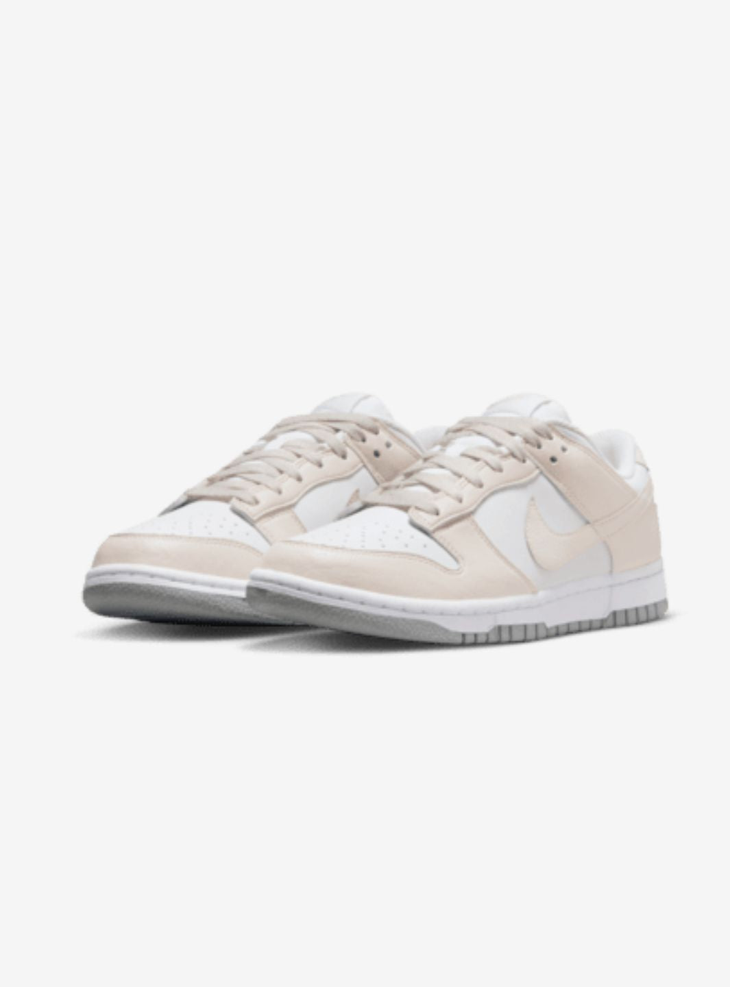 Nike Dunk Low Next Nature White Light Orewood Brown sneakers basse donna in pelle bianco marrone, vista frontale
