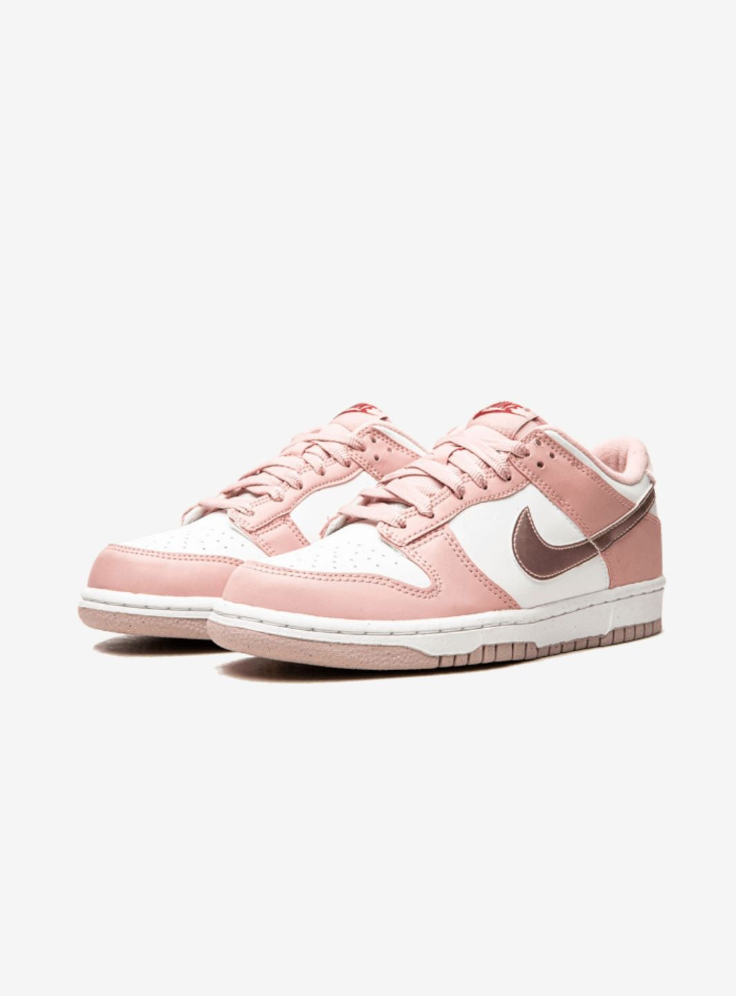 Nike Dunk Low Pink Velvet sneakers basse bambino in pelle rosa, vista frontale