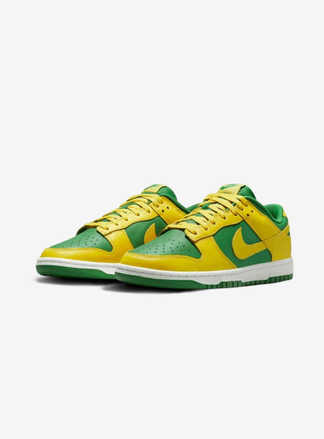 Nike Dunk Low Retro Reverse Brazil sneakers basse uomo e donna in pelle bianco giallo, vista frontale