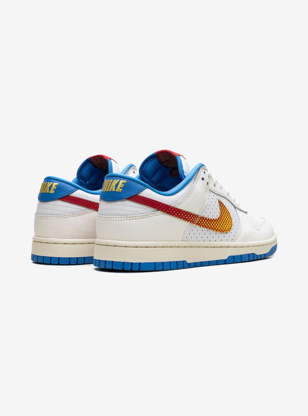 Nike Dunk Low Retro Pop Art Sail Photo Blue sneakers basse uomo e donna in pelle bianco blu, dettaglio suola