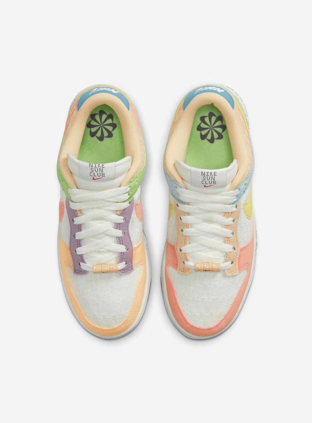 Nike Dunk Low Retro Sun Club Multi sneakers basse uomo e donna in pelle bianco blu, vista posteriore