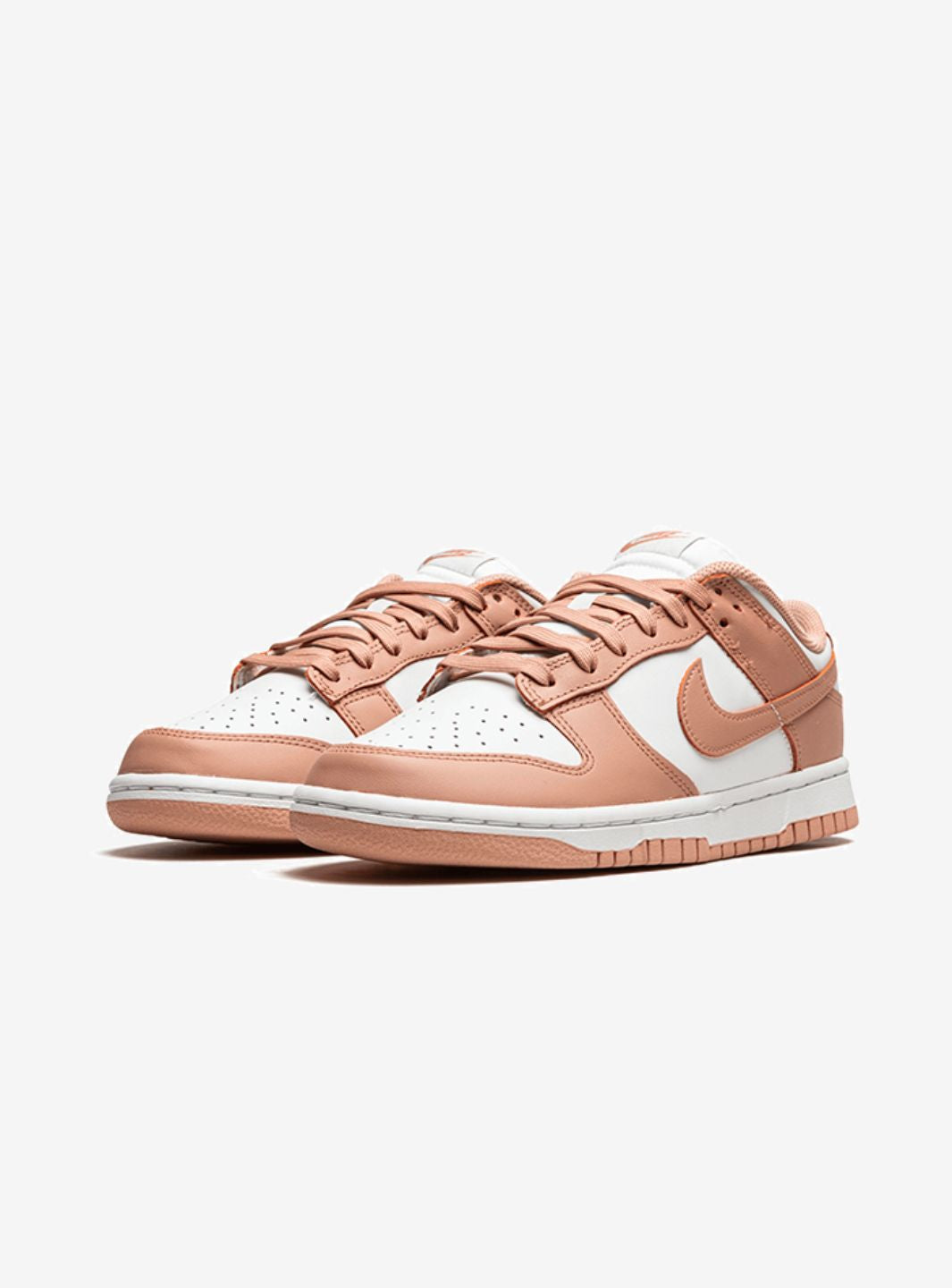 Nike Dunk Low Rose Whisper sneakers basse donna in pelle rosa, vista frontale
