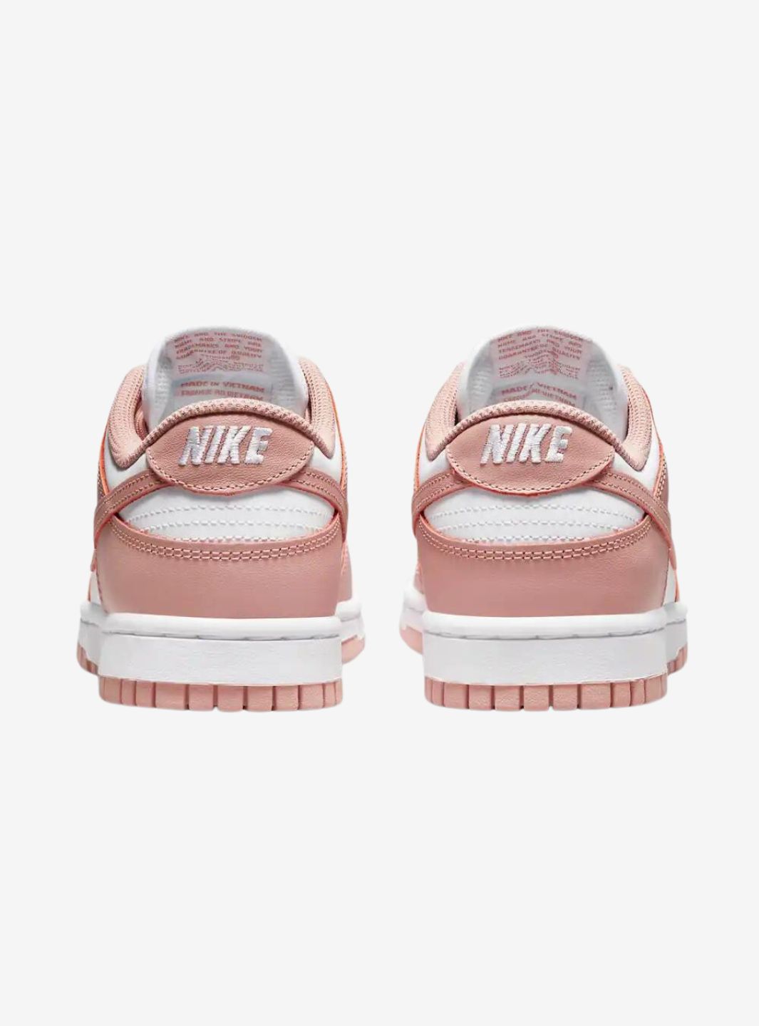 Nike Dunk Low Rose Whisper sneakers basse donna in pelle rosa, vista posteriore