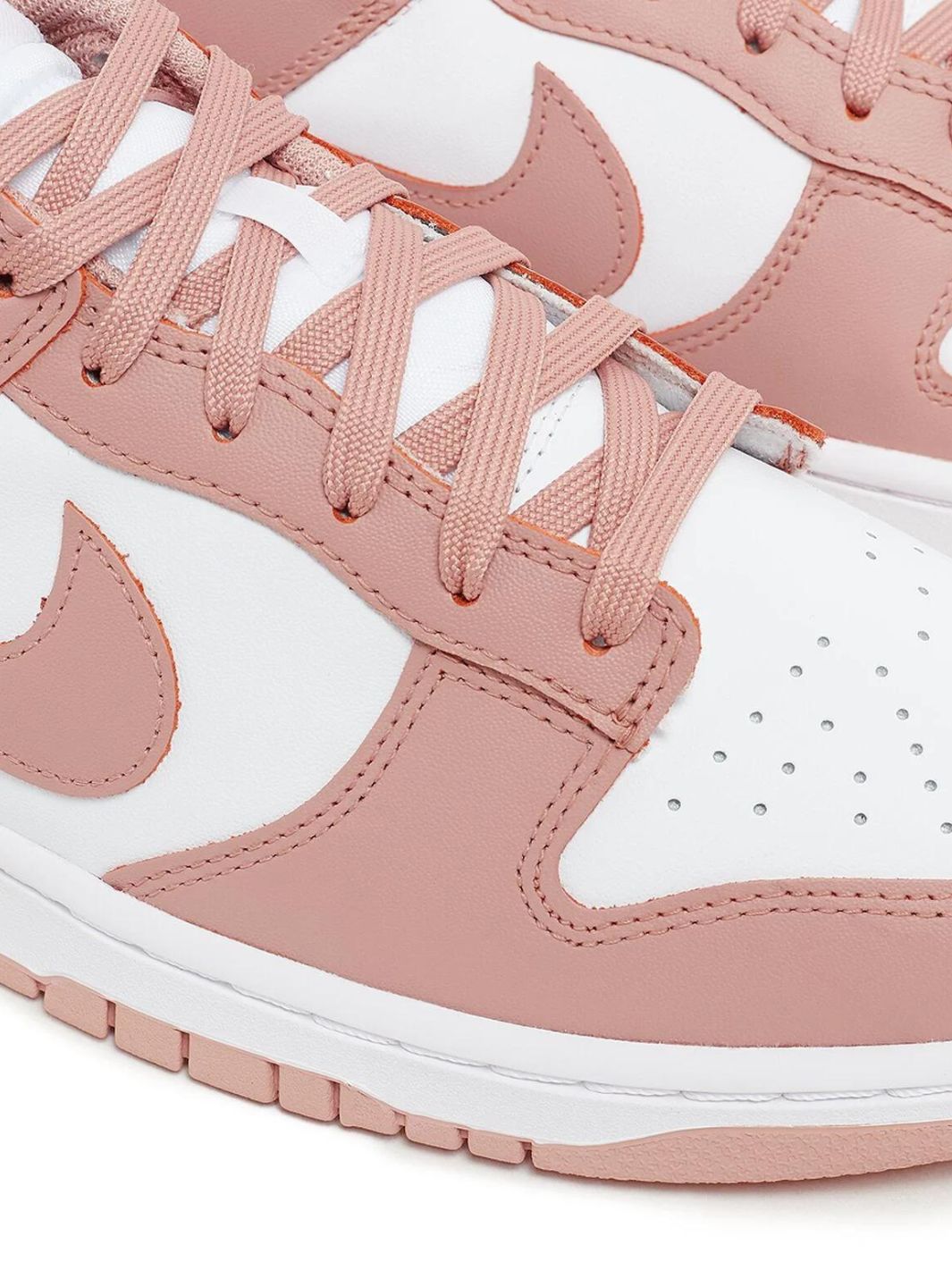 Nike Dunk Low Rose Whisper sneakers basse donna in pelle rosa, vista dall'alto