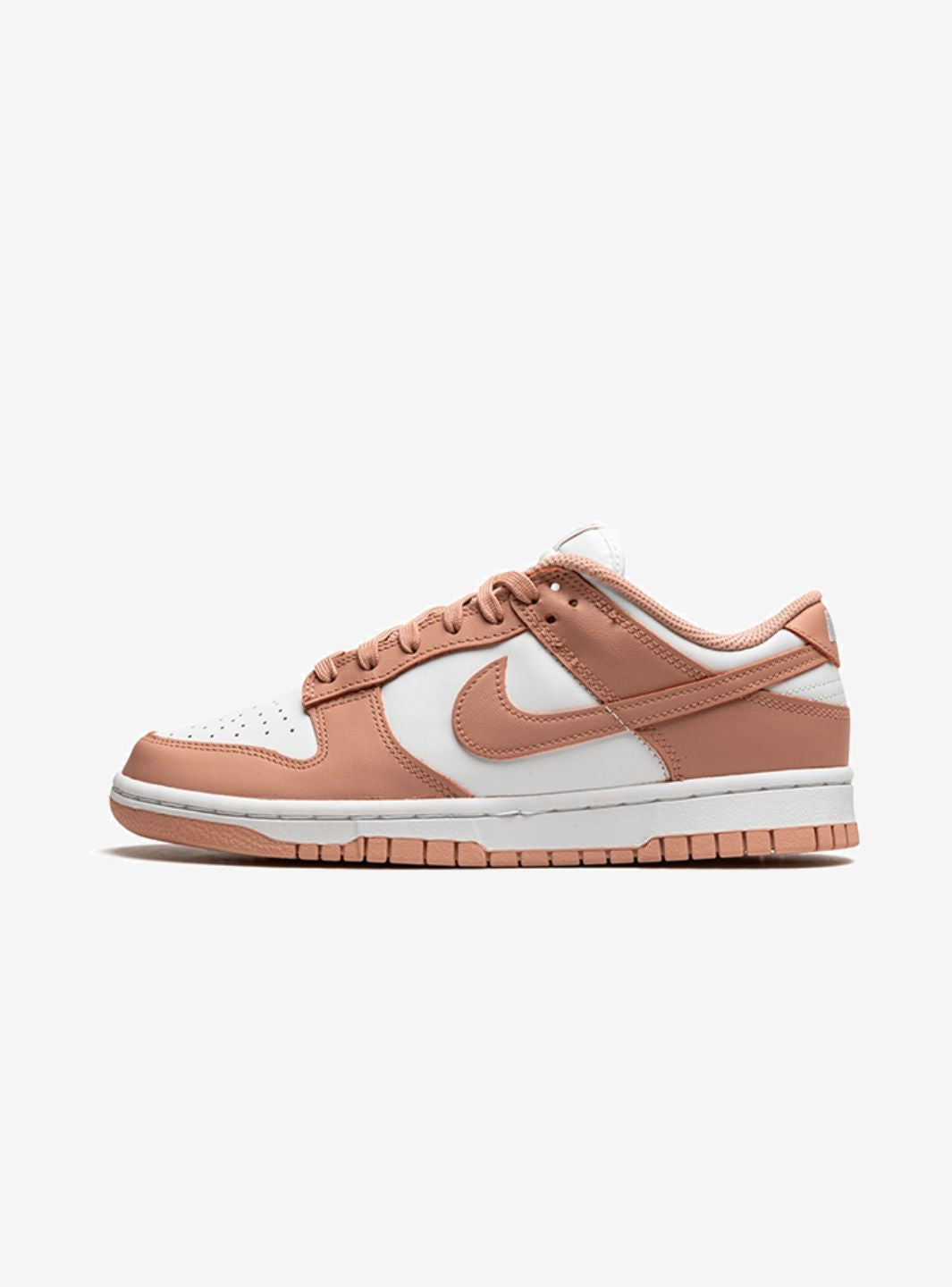 Nike Dunk Low Rose Whisper sneakers basse donna in pelle rosa, vista laterale