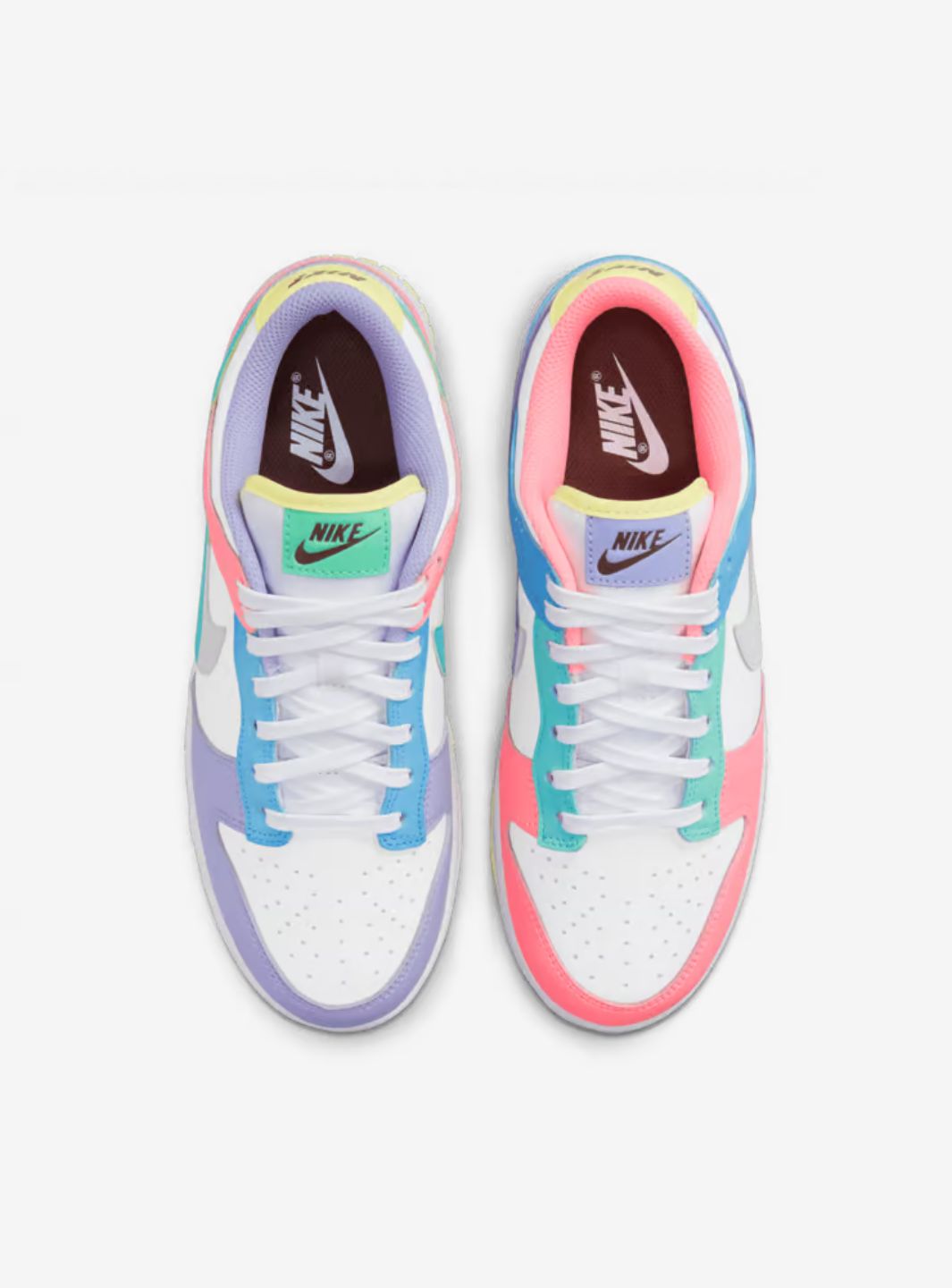 Nike Dunk Low Easter Candy sneakers basse uomo e donna in pelle multicolore, vista posteriore
