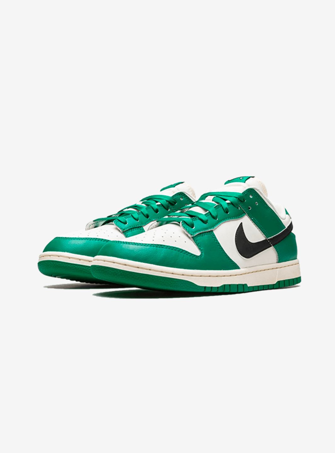Nike Dunk Low Lottery Pack Malachite Green sneakers basse uomo e donna in pelle verde, vista frontale