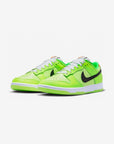 Nike Dunk Low Splash Volt sneakers basse uomo e donna in pelle giallo fluo, vista frontale