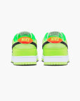 Nike Dunk Low Splash Volt sneakers basse uomo e donna in pelle giallo fluo, vista posteriore