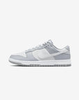 Nike Dunk Low Two Tone Grey sneakers basse uomo e donna in pelle grigio, vista laterale
