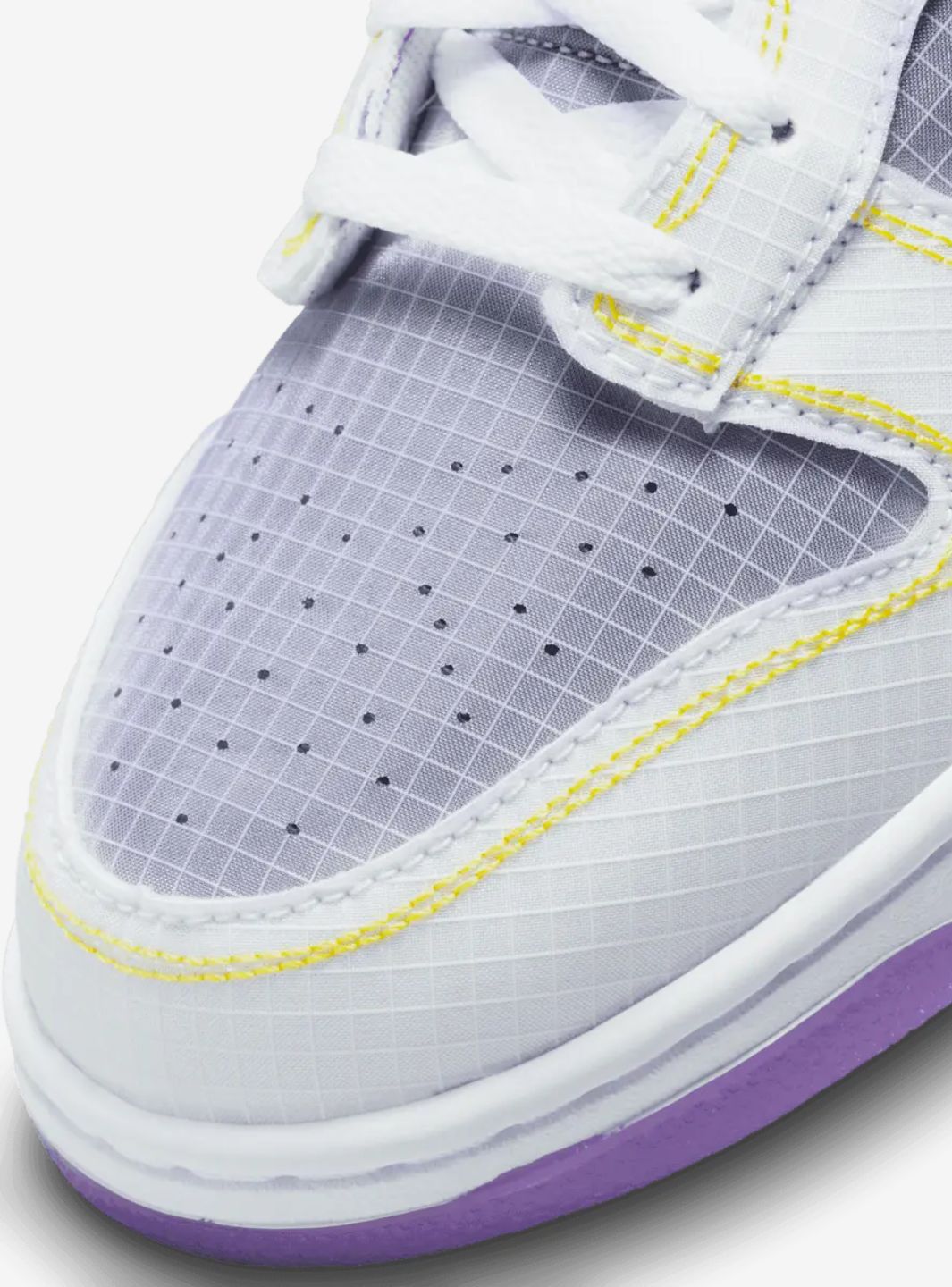 Nike Dunk Low Union Passport Pack Court Purple sneakers basse uomo e donna in pelle viola, vista dall'alto