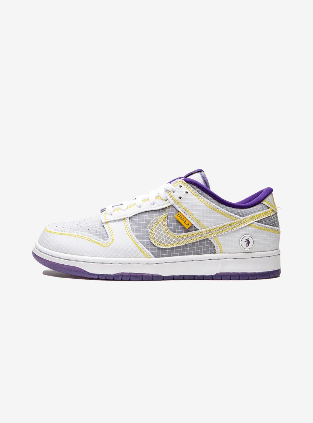 Nike Dunk Low Union Passport Pack Court Purple sneakers basse uomo e donna in pelle viola, vista laterale