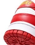 Nike Dunk Low USC sneakers basse uomo e donna in pelle bianco rosso, dettaglio tallone