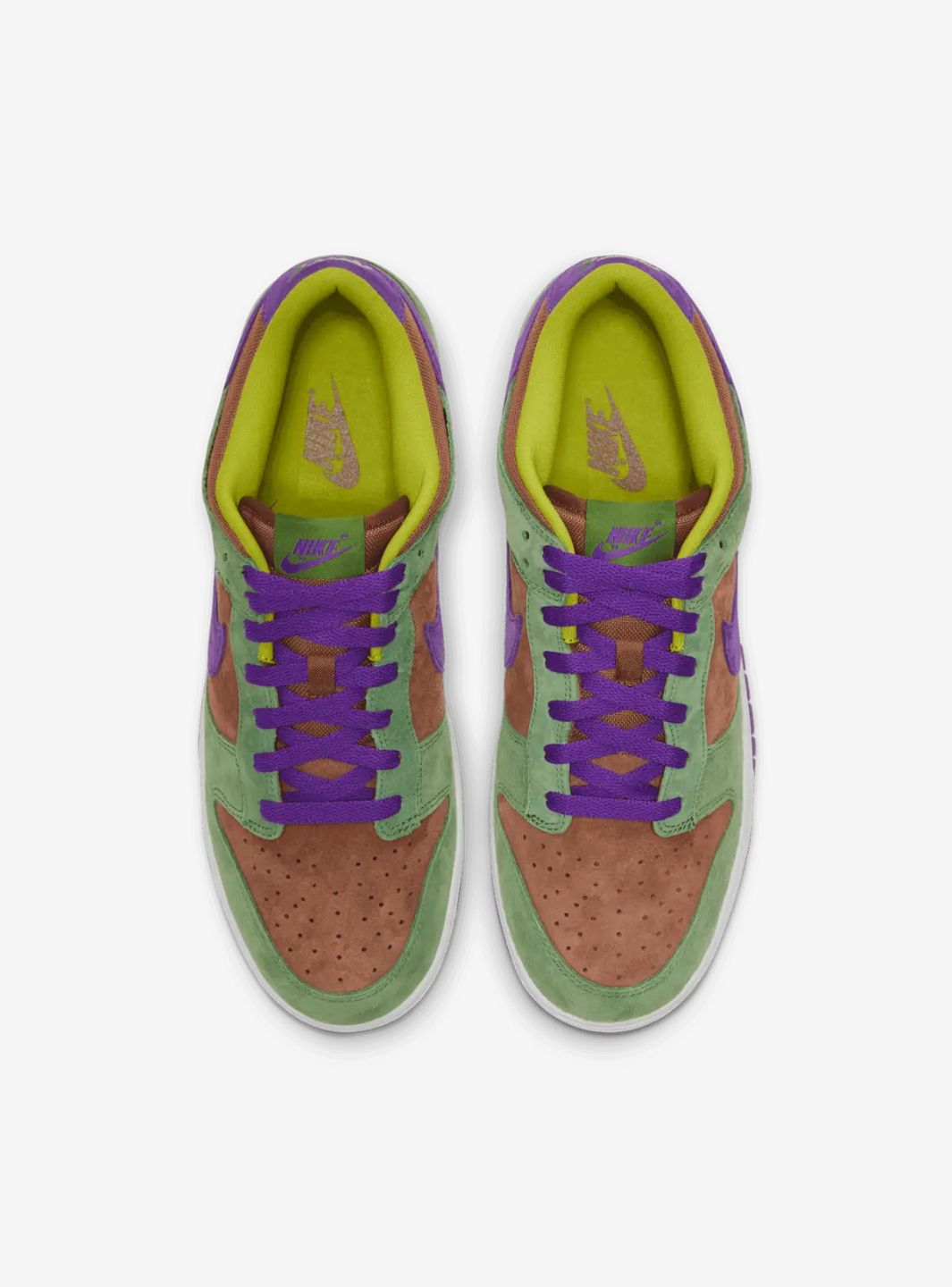 Nike Dunk Low Veneer (2020) sneakers basse uomo e donna in pelle multicolore, vista dall'alto