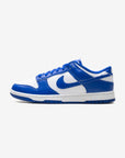 Nike Dunk Low White Hyper Royal (2025) sneakers basse uomo e donna in pelle bianco blu, vista laterale