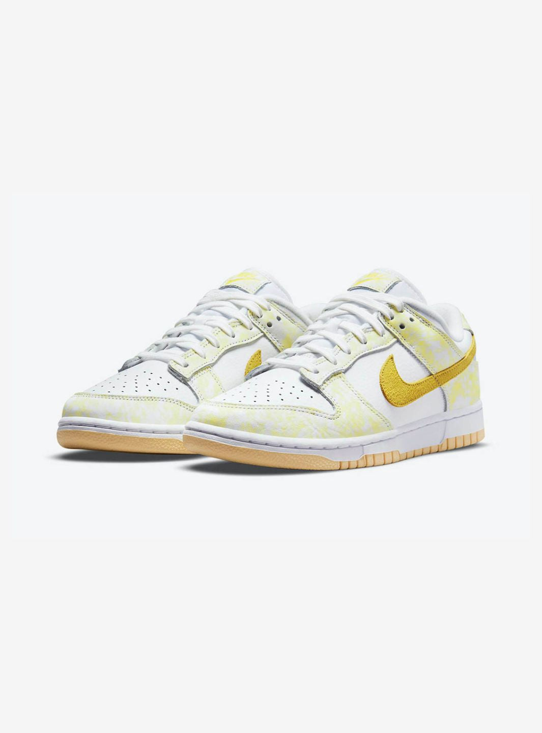 Nike Dunk Low Yellow Strike sneakers basse uomo e donna in pelle giallo, vista frontale