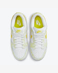 Nike Dunk Low Yellow Strike sneakers basse uomo e donna in pelle giallo, vista posteriore