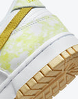 Nike Dunk Low Yellow Strike sneakers basse uomo e donna in pelle giallo, dettaglio tomaia