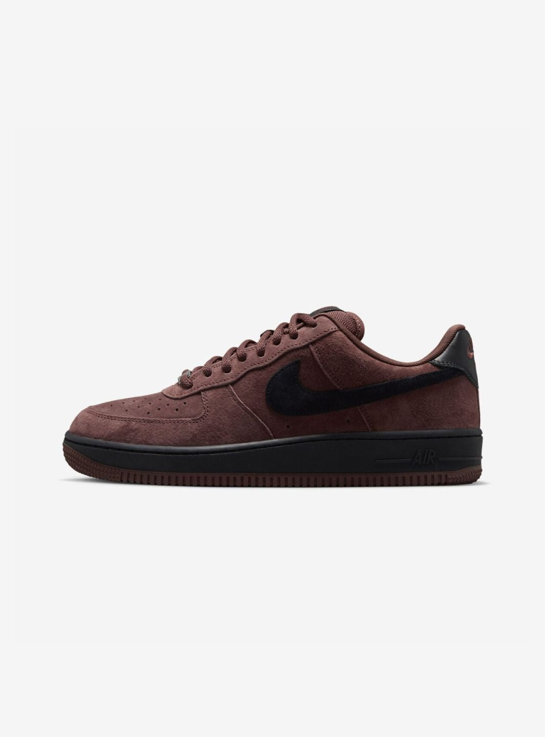 Nike Air Force 1 Low Light Chocolate Black sneakers basse uomo e donna pelle nero marrone, vista laterale