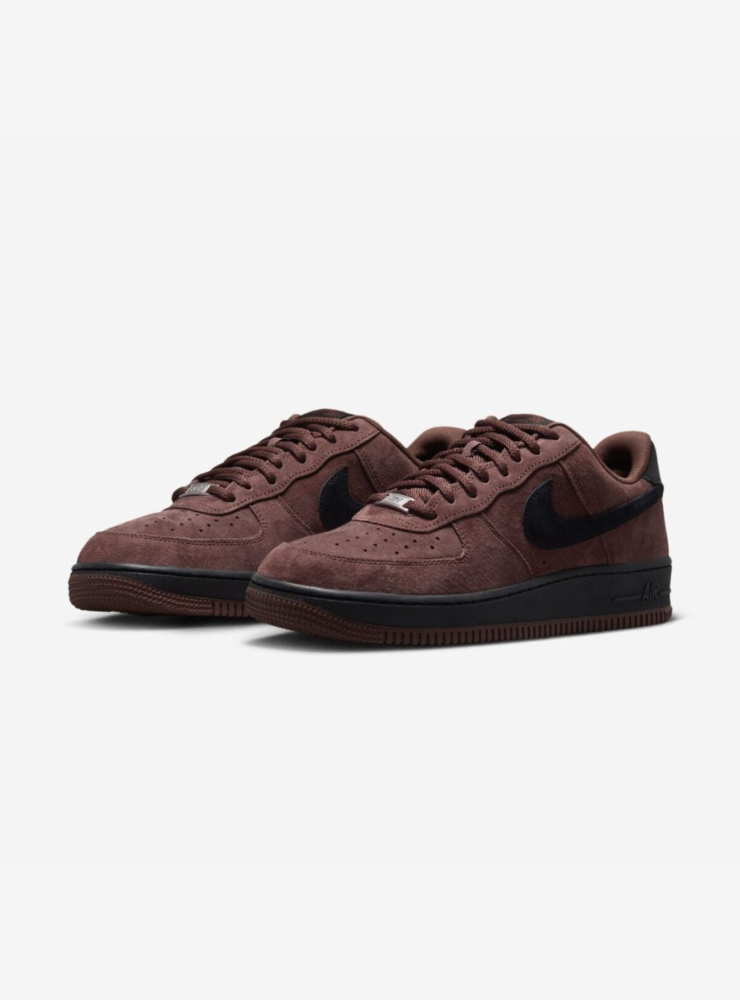 Nike Air Force 1 Low Light Chocolate Black sneakers basse uomo e donna pelle nero marrone, vista frontale