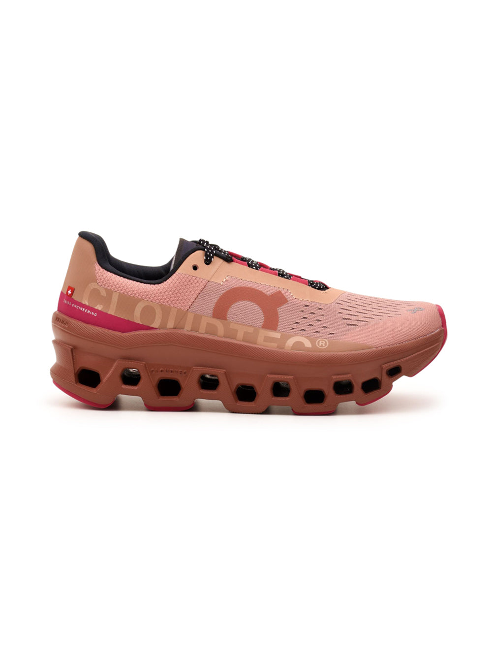 On Running Cloudmonster scarpe donna in rosa - vista laterale