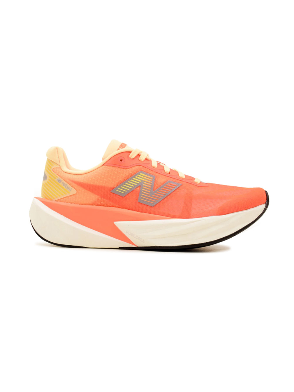 new balance fuelcell rebel v5 tangerine heat silver metallic scarpe donna