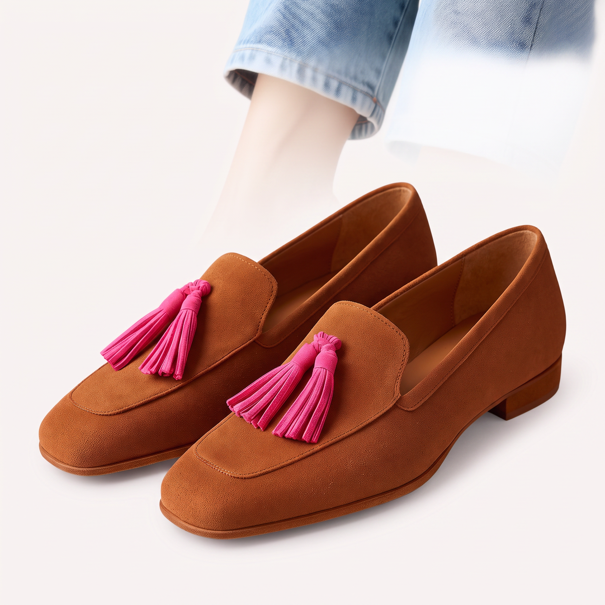 Mocassini Donna Comodi Rosa – vista 3/4