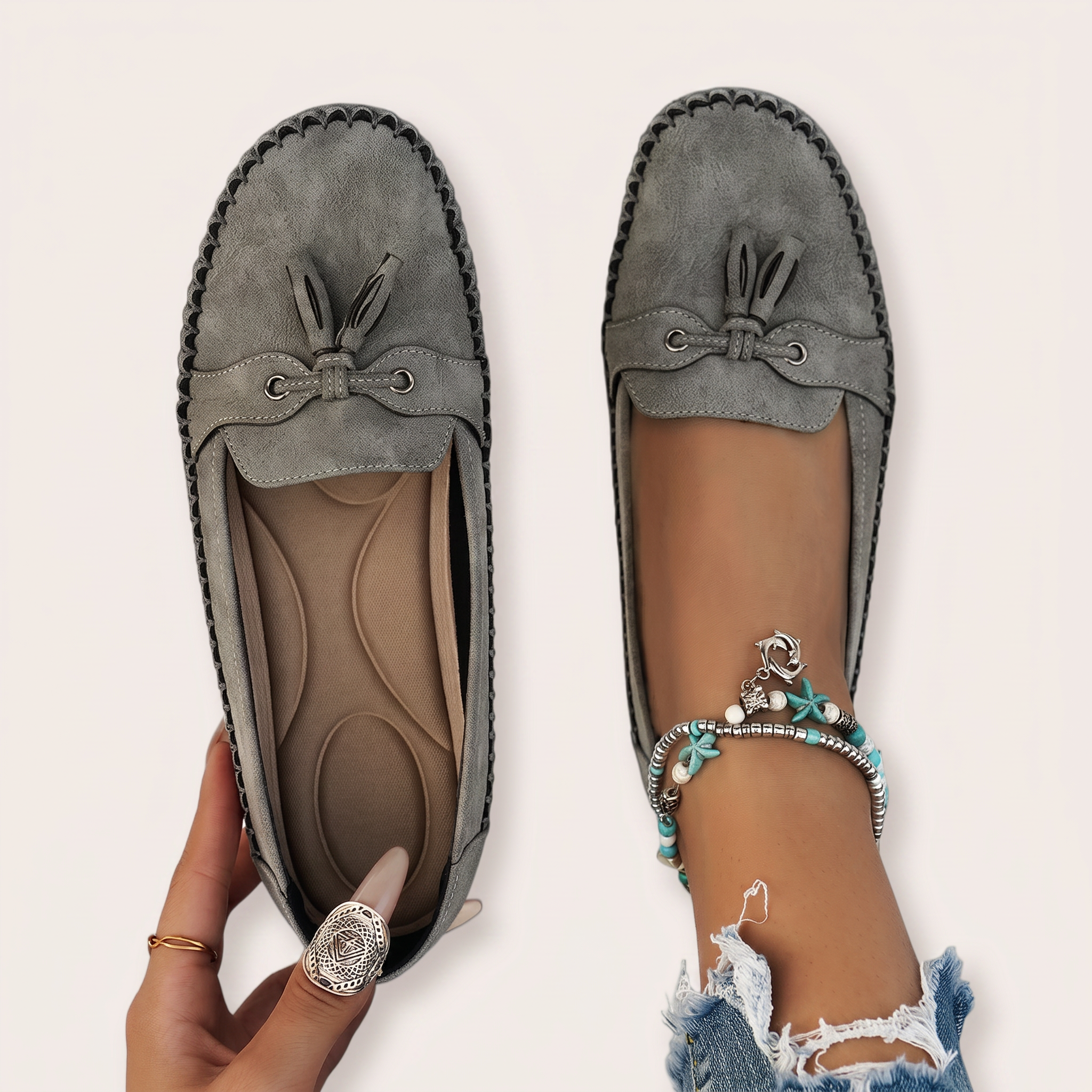 Mocassini Ortopedici Donna Josefine – Grigio