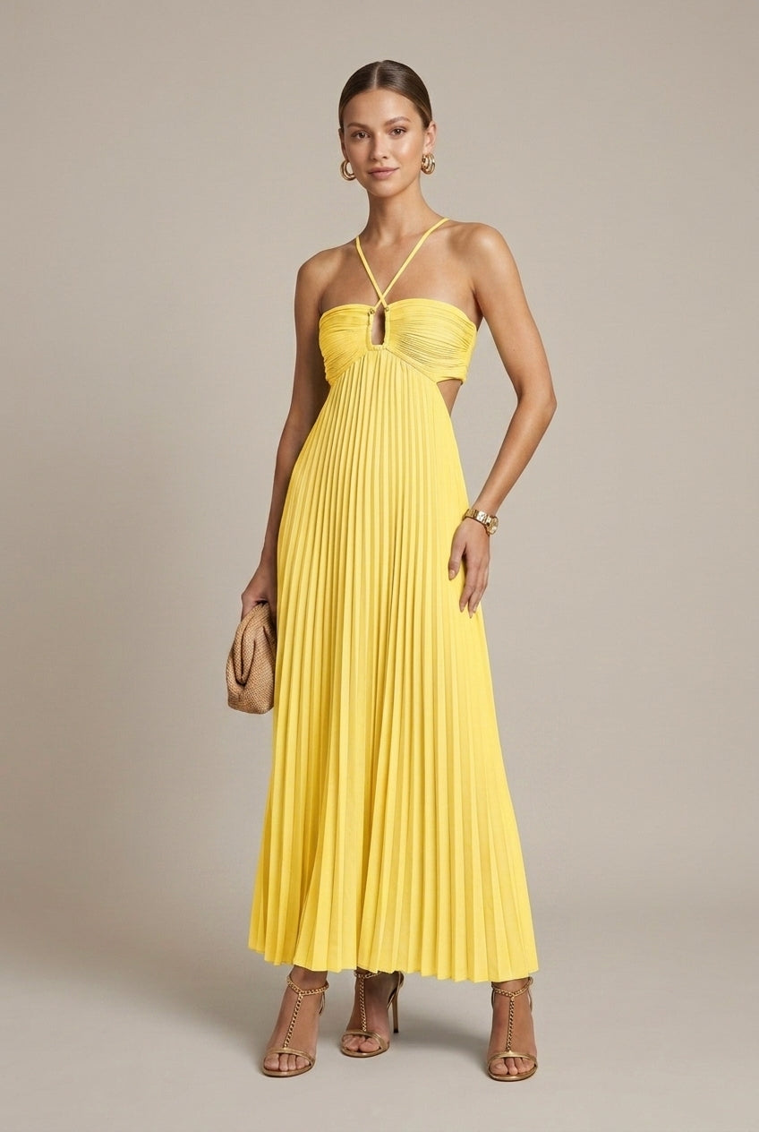 Abito lungo donna in chiffon, aderente — vista 6