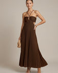 Abito lungo donna in chiffon, aderente — vista 4